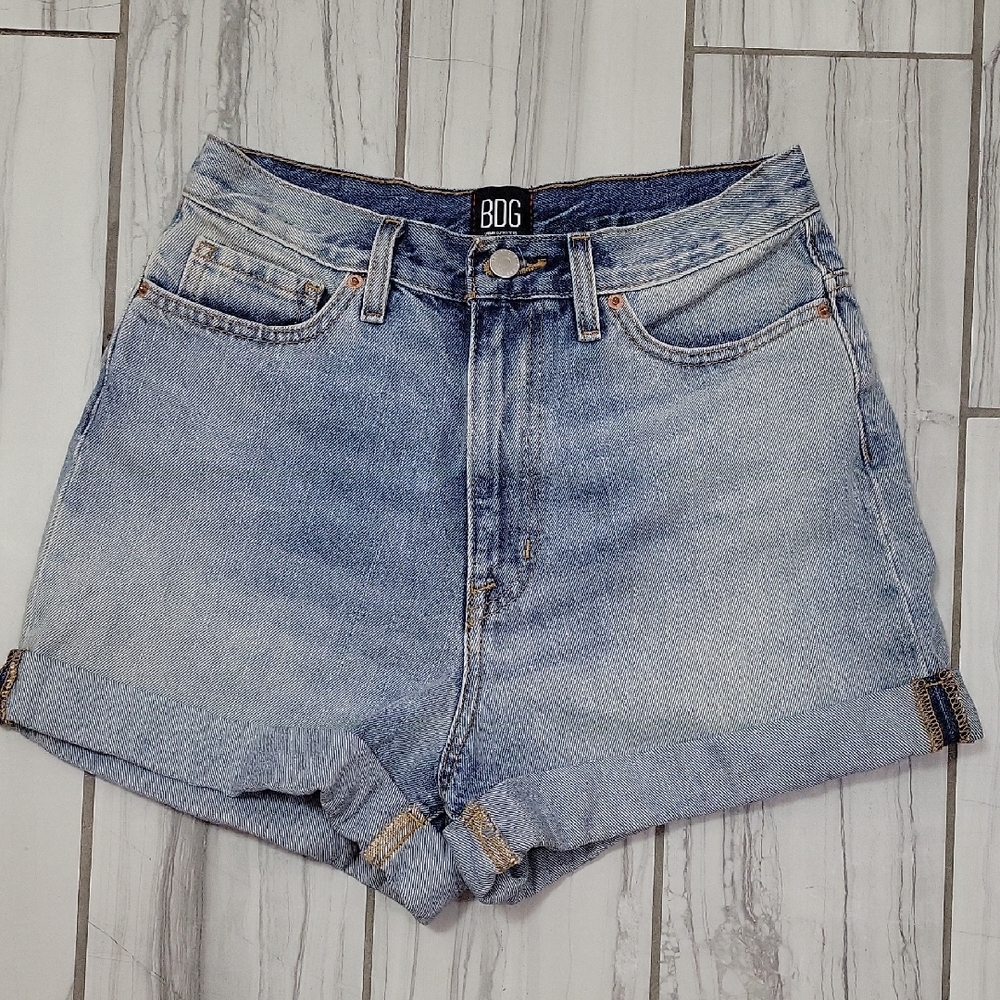 BDG Light Blue Jean Shorts Mom High-Rise